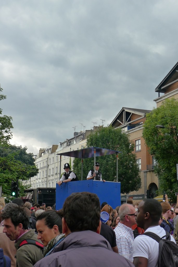 The police could be very easily mistaken as DJs since they started dancing not long after.