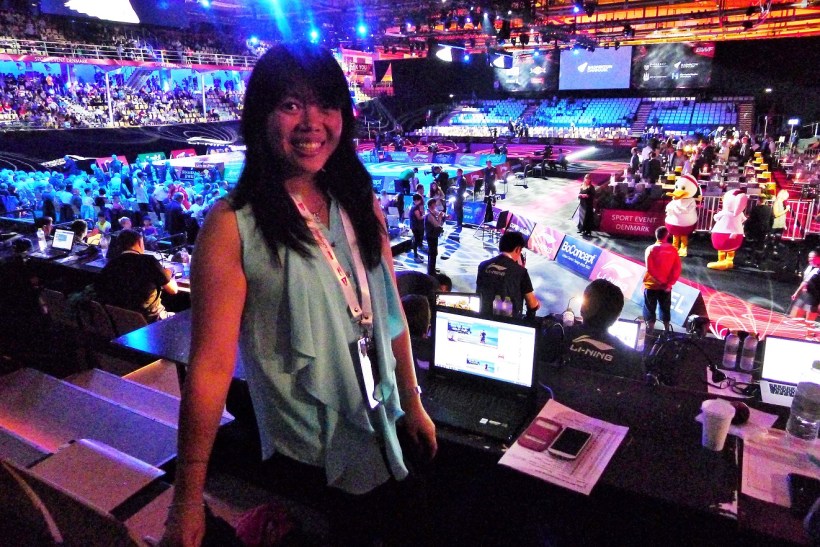 Watching my favourite sport in the world, badminton.