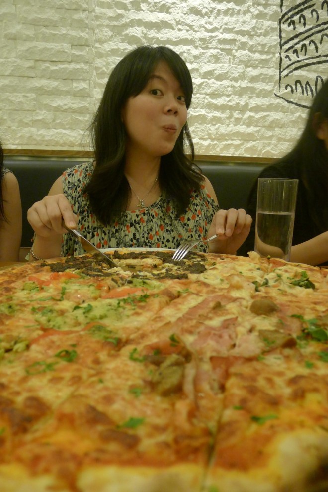 Like finishing a 20-inch pizza instead of normal 8-inch ones.